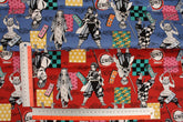 Japanese Samurai Anime Oxford Fabric made in Japan by the Half yard